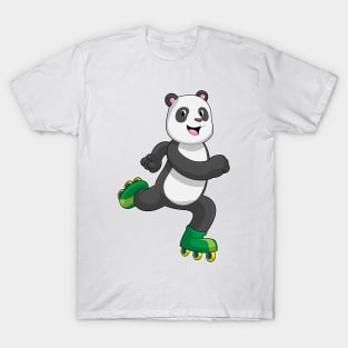 Panda as Inline skater with Roller skates T-Shirt